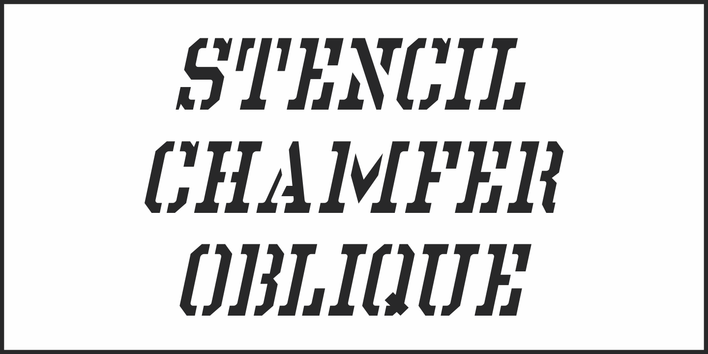 Beispiel einer Stencil Chamfer JNL Regular-Schriftart